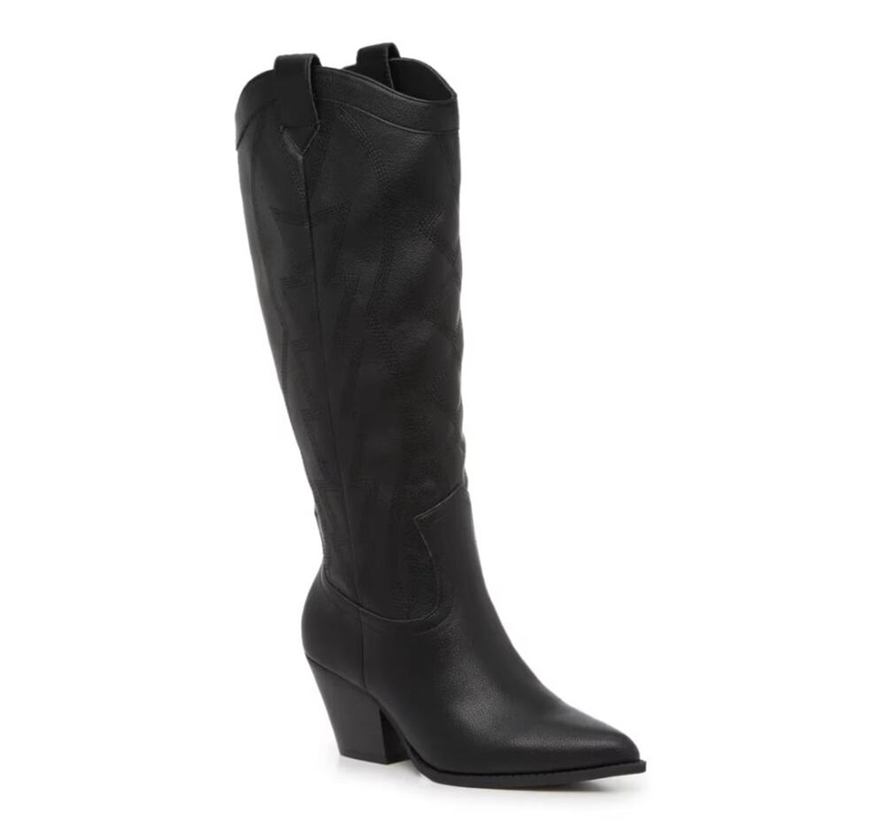 NWT Mix No. 6 Leeah Wide Calf Cowboy Boot black sz 6.5M